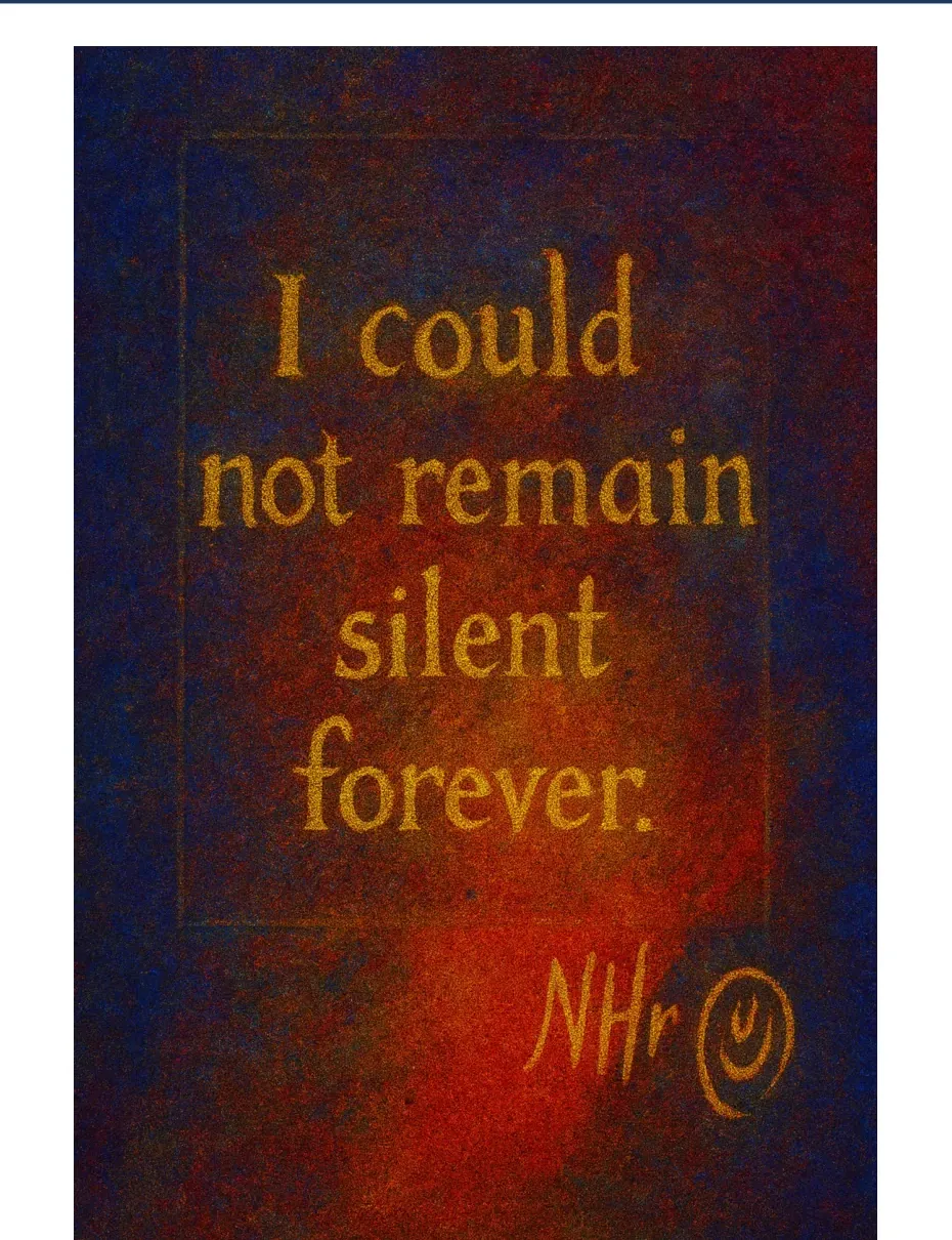 Archive plate of a work Volume V transcribes as I could not remain silent forever